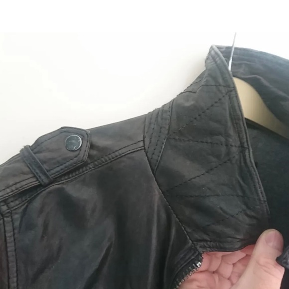 AllSaints Leather ‘Caldwell’ Biker Jacket Size UK Small Black Autumn Winter - Picture 12 of 12